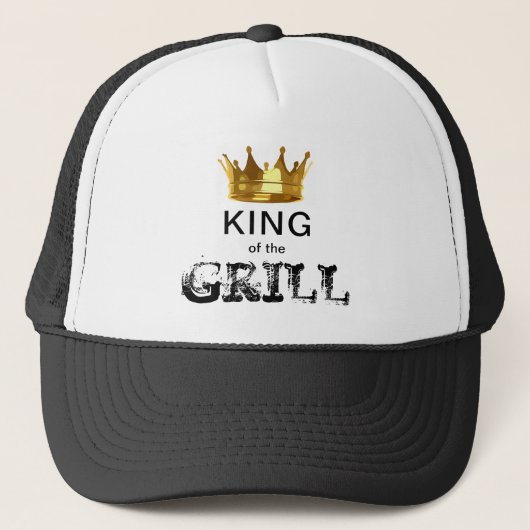 Funny King of the Grill BBQ Lover Mannen Trucker Pet (Voorkant)