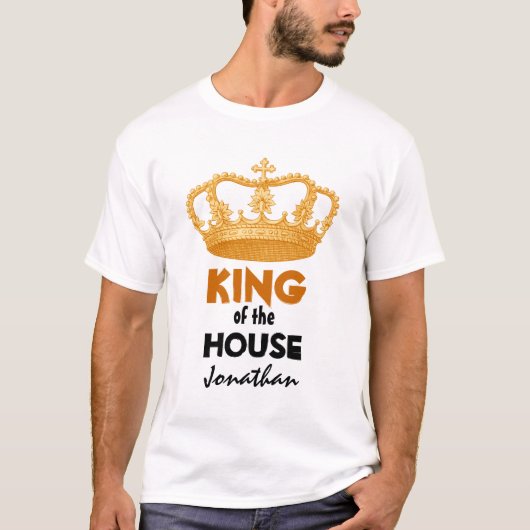 Funny King of the House with Gold Crown V01 T-shirt (Voorkant)