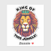 Funny King van dit Oerwoud Waterdicht Sticker (Vel)