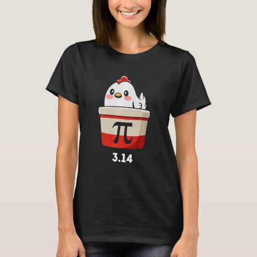 Funny Kip Pot Pi Shirt Dag Taart Wiskunde Liefhebb (Voorkant)