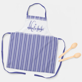 Funny Kiss De Cook Trendy Modern Humor Periwinkle Schort