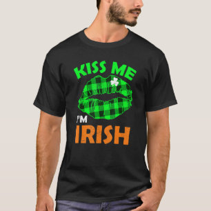 Funny Kiss I M Irish St Patrick Day 2022 Mannen W T-shirt