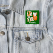 Funny Kiss, ik ben Iers Vierkante Button 5,1 Cm (In situ)