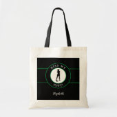 Funny Kiss Mijn Putt Golfer voor haar zwarte groen Tote Bag (Voorkant)