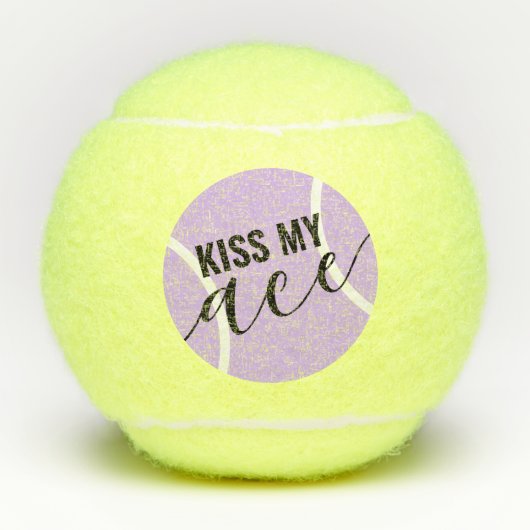 Funny Kiss My Ace Paars Tennisballen (Voorkant)