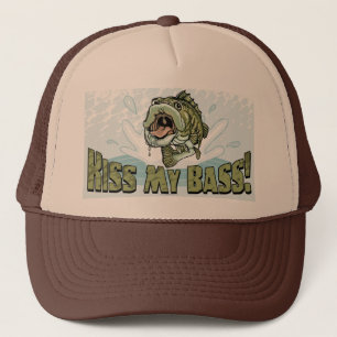 Funny Kiss My Bass Gift Ideeën for Fishermen Trucker Pet