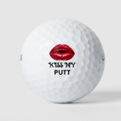 Funny Kiss My Putt Golf Balls Golfballen (Voorkant)