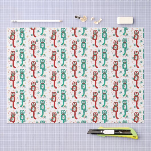 Funny Kit Kat met kerstpapier Tissuepapier (Craft)