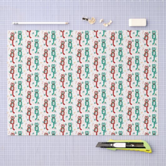  Funny Kit Kat met kerstpapier Tissuepapier (Craft)