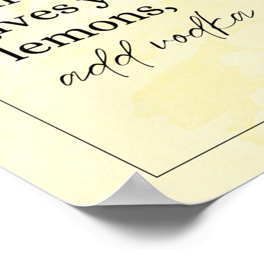 Funny Kitchen Art Poster - Het leven geeft je citr (Hoek)