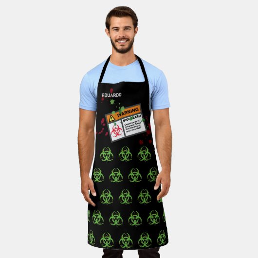 Funny Kitchen Biohazard Bruss Schort (Gedragen)