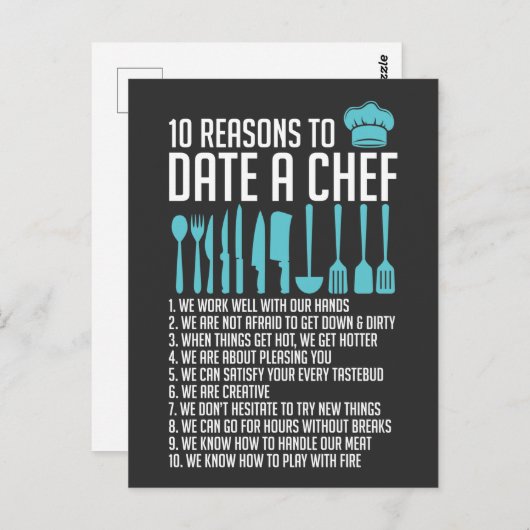 Funny Kitchen Chef Dating Humor Single Cook Briefkaart (Voorkant / Achterkant)