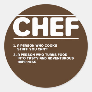 Funny Kitchen Chef Definition Ronde Sticker