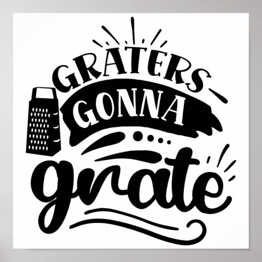 Funny Kitchen Decor, Gift for cook, Kitchen Art Poster (Voorkant)