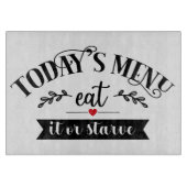 Funny Kitchen, het menu van vandaag eet het op of  Snijplank (Voorkant)