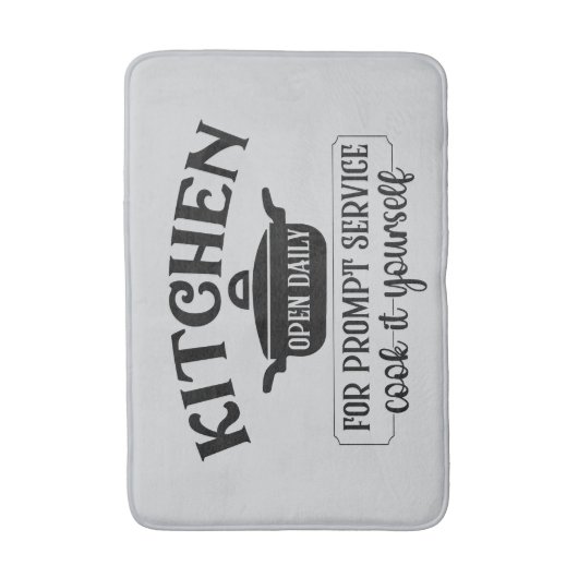 Funny kitchen open word art badmat (Voorkant Verticaal)