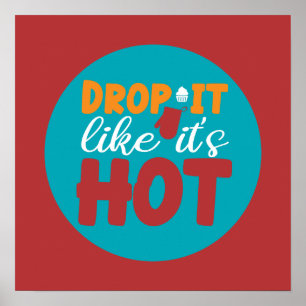 Funny Kitchen Pun Typography Trendy Retro Color Poster