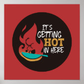 Funny Kitchen Quote dat het warme Retro Kleur krij Poster (Voorkant)