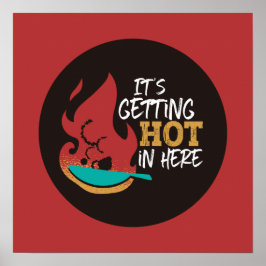 Funny Kitchen Quote dat het warme Retro Kleur krij Poster