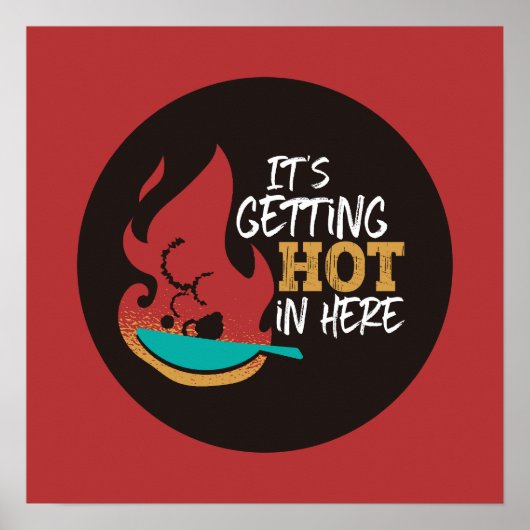 Funny Kitchen Quote dat het warme Retro Kleur krij Poster (Voorkant)