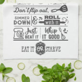 Funny Kitchen Rules Subway Art gepersonaliseerd Theedoek (Gevouwen)