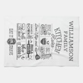 Funny Kitchen Rules Subway Art gepersonaliseerd Theedoek (Horizontaal)