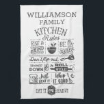 Funny Kitchen Rules Subway Art gepersonaliseerd Theedoek<br><div class="desc">Funny Kitchen Rules Subway Art Personalized Kitchen Towel</div>
