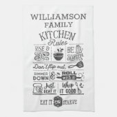 Funny Kitchen Rules Subway Art gepersonaliseerd Theedoek (Verticaal)
