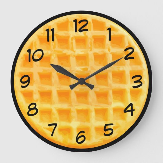 Funny Kitchen Waffle Theme Wall Grote Klok (Voorkant)