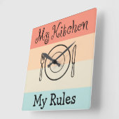 Funny Kitchen Wall Decor Vierkante Klok (Hoek)
