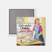 Funny Kitsch 1950's  huisvrouw in Kitchen Magneet (Voorkant / Achterkant)
