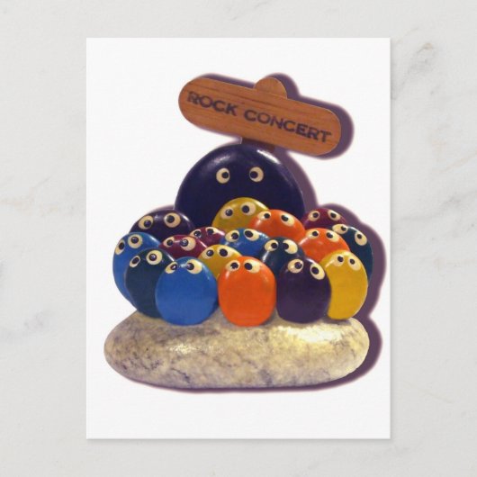 FUNNY KITSCH PET ROCK CONCERT 1970'S BRIEFKAART (Voorkant)