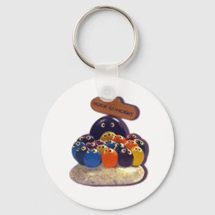 FUNNY KITSCH PET ROCK CONCERT 1970'S SLEUTELHANGER