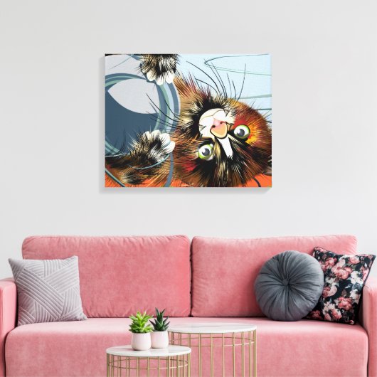 Funny Kitten Canvas Afdruk (Insitu (Woonkamer))