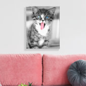 Funny Kitten Canvas Afdruk (Insitu (Woonkamer))