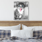 Funny Kitten Canvas Afdruk (Insitu (Slaapkamer))