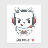 Funny Kitten Gamer Sticker (Vel)