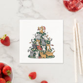 Funny Kitten Kerstboom Kat Huisdier Dierenvriend Servet (Insitu)