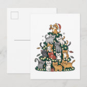 Funny Kitten Kerstboom Kat Huisdier Dierenvriend Uitnodiging Briefkaart (Voorkant / Achterkant)