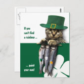Funny Kitten St. Patrick's Day Custom Briefkaart (Voorkant / Achterkant)