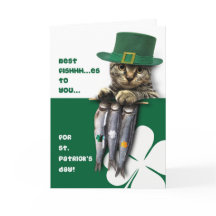Funny Kitten St. Patrick's Day Wenskaarten