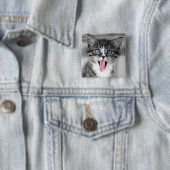 Funny Kitten Vierkante Button 5,1 Cm (In situ)