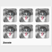 Funny Kitten Vierkante Sticker (Vel)