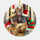 Funny kittens op kerstdag keramisch ornament (Achterkant)
