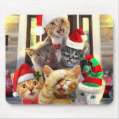 Funny kittens op kerstdag muismat (Voorkant)