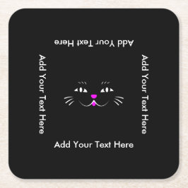 Funny Kitty Cat Face Kartonnen Onderzetters