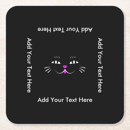 Funny Kitty Cat Face Kartonnen Onderzetters (Voorkant)