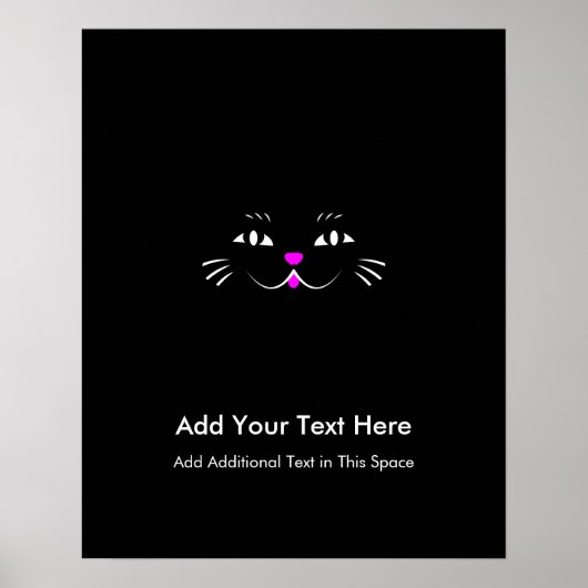 Funny Kitty Cat Face Poster (Voorkant)