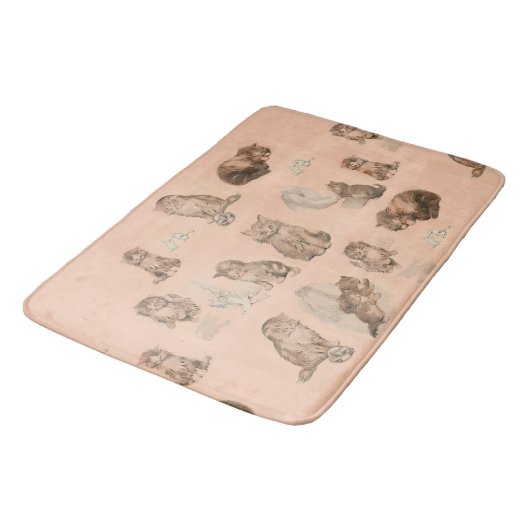 FUNNY KITTY CAT STORIES IN PINK BADMAT (Gekanteld)