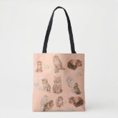 FUNNY KITTY CAT STORIES IN PINK TOTE BAG (Voorkant)